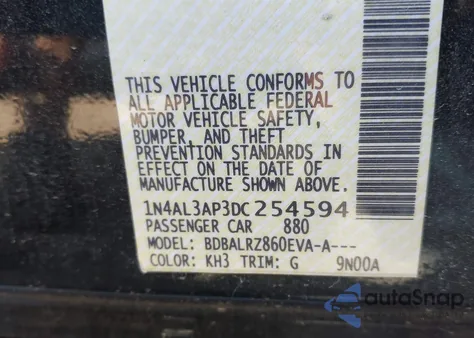 2013 Nissan Altima 2.5 S from USA, damaged, VIN 1N4AL3AP3DC254594